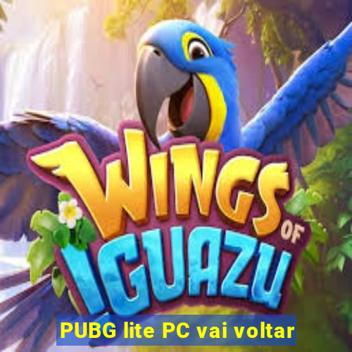 PUBG lite PC vai voltar